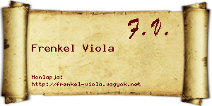 Frenkel Viola névjegykártya